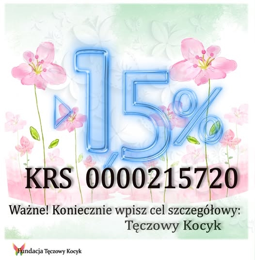 1,5% podatku dla Tęczowy Kocyk