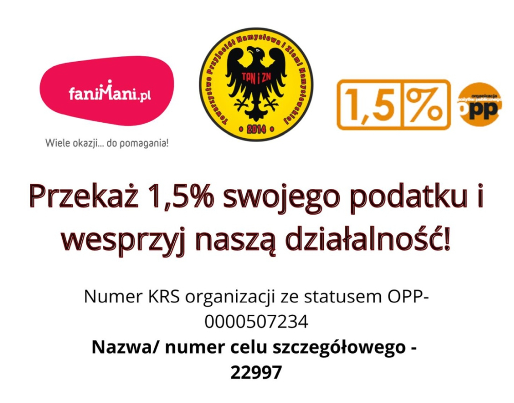 1,5% podatku dla Towarzystwa Przyjaciół Namysłowa i Ziemii Namysłowskiej